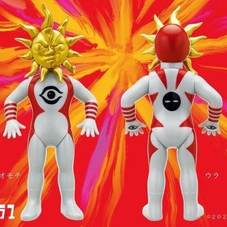 超復刻版タローマンソフビ人形/タローマン大ずかん メンコ（シール