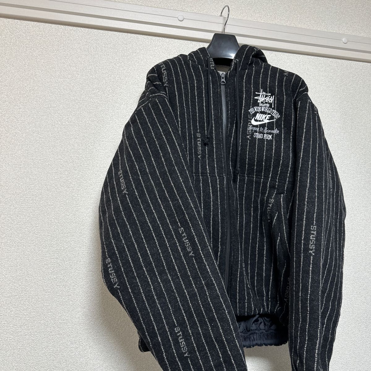 stussy nike STRIPE WOOL JACKET M size ステューシー ナイキ ウール