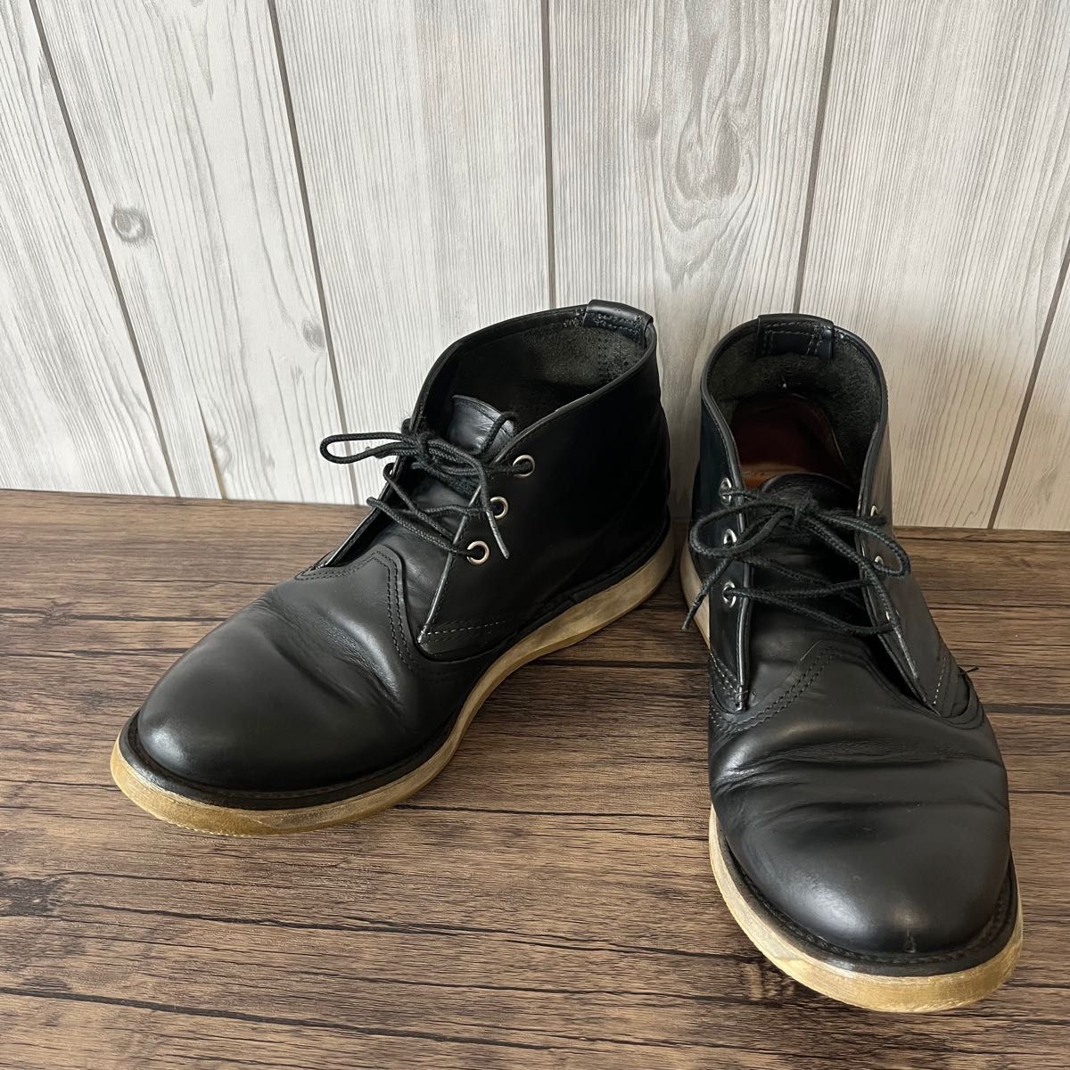 美品【3148】RED WING 26 5cm ブラック ワークチャッカ ショートブーツ