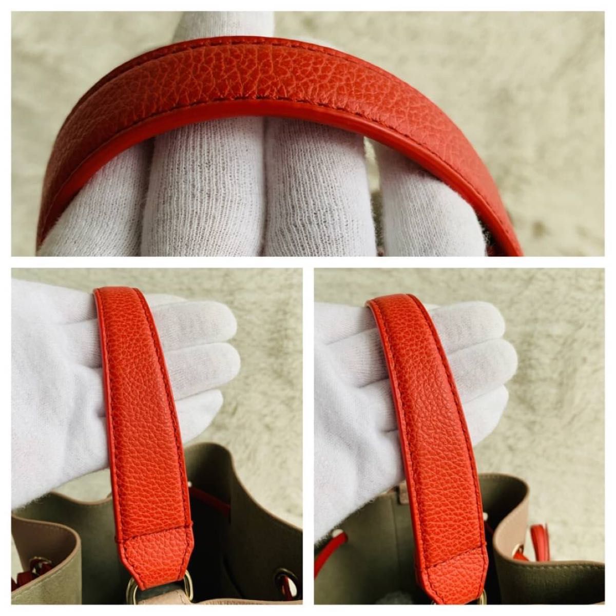 極美品 FURLA フルラ コスタンザ バイカラー ピンク 巾着 バッグ