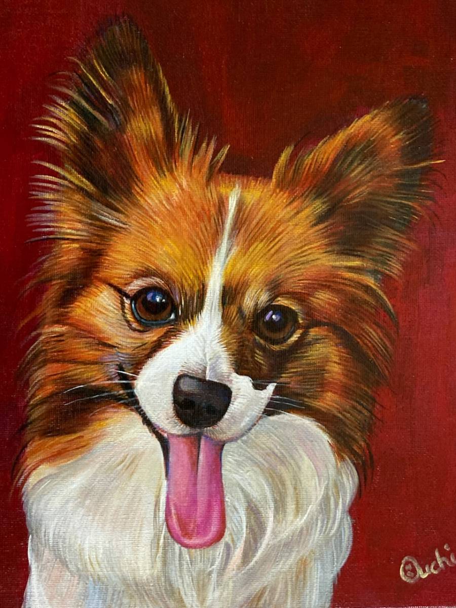 Yahoo!オークション - 犬の絵 直筆 手書き アクリル画 イヌのイラスト