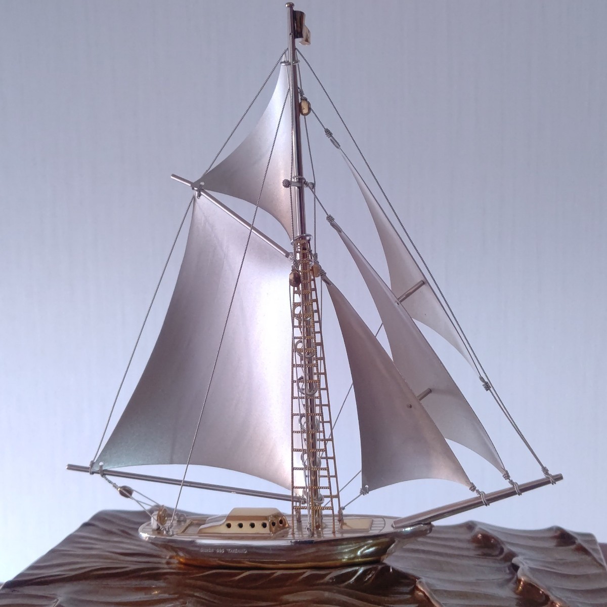 純銀製 帆船 ヨット STERLING SILVER シルバー985 金属工芸 置物