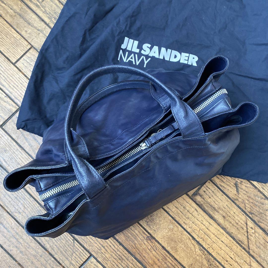 JIL SANDER NAVY（ジル サンダー ネイビー）レザー トートバッグ