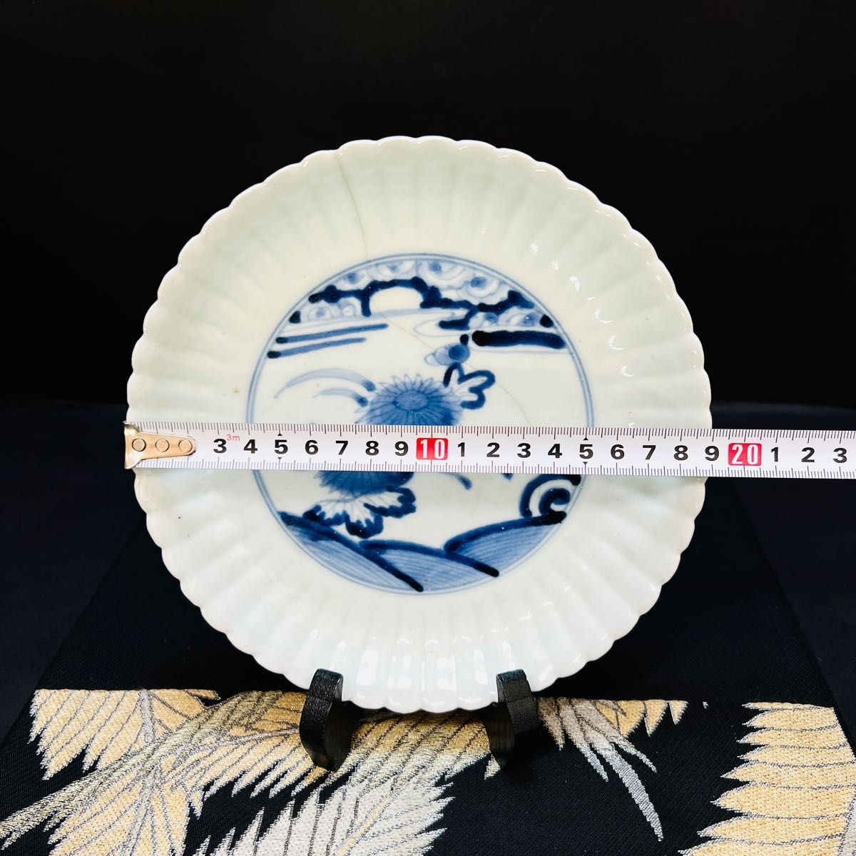 古伊万里 藍柿右衛門『渦福』染付 輪花型皿 1枚 江戸中期 骨董｜Yahoo