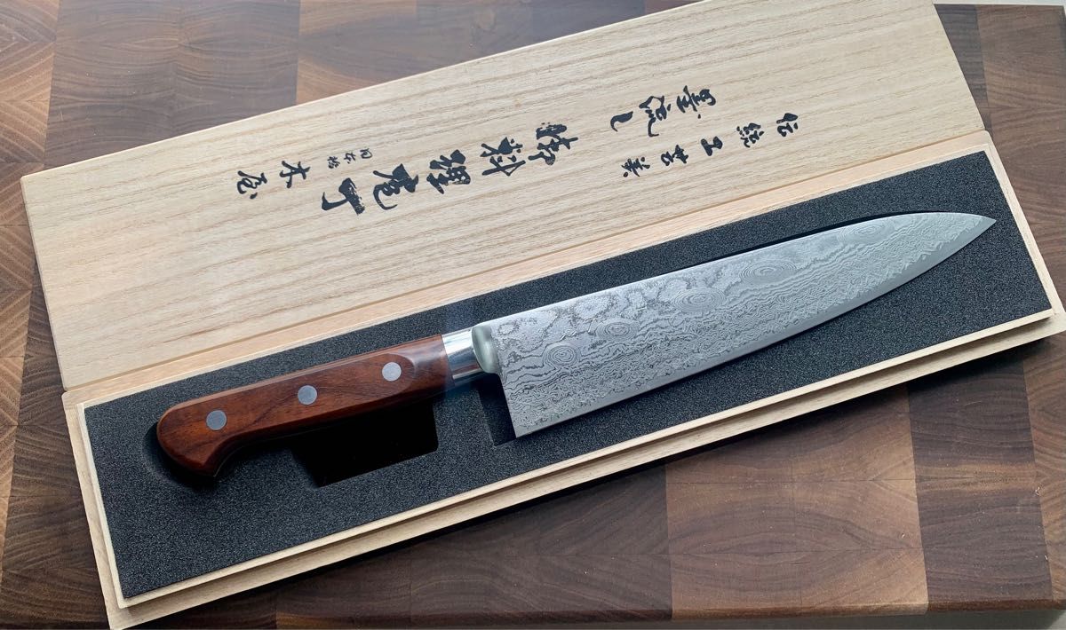 日本橋 木屋 49層 ダマスカス 墨流し 牛刀 210mm 包丁 SG2 スーパー