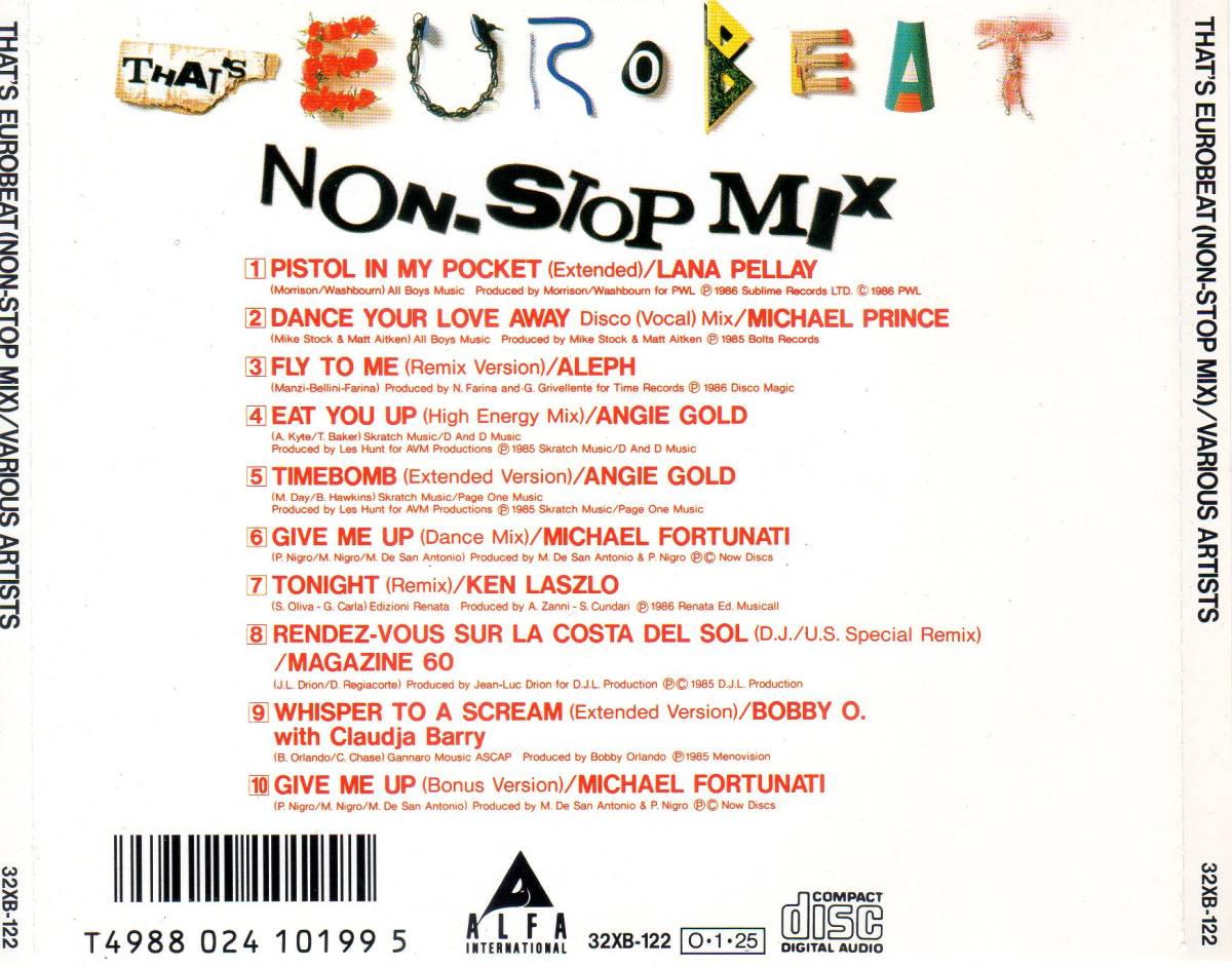 ユーロビート／ディスコ THAT'S EUROBEAT NON STOP MIX VOL 1 ザッツ