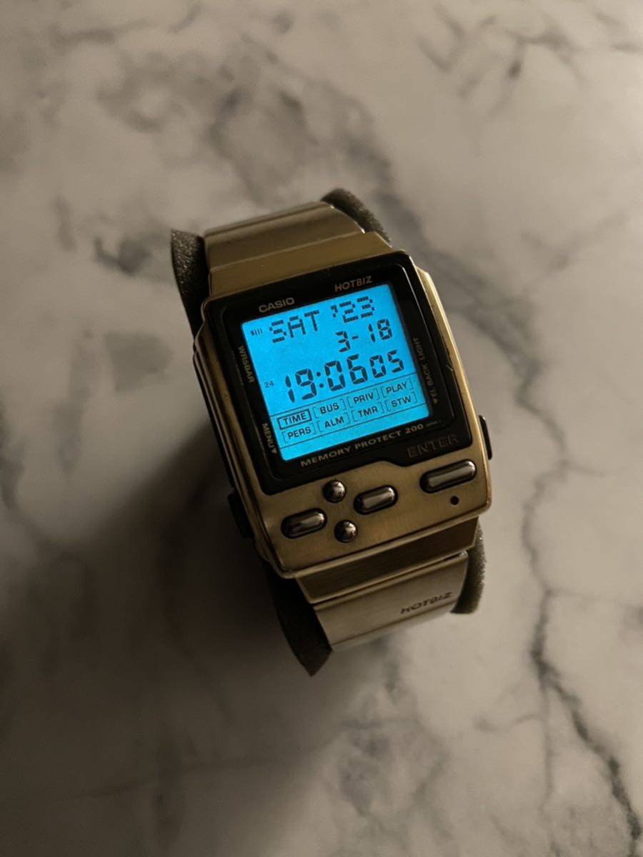 90's Vintage CASIO DATABANK HOTBIZ DB-2000 GOLD 新品電池 データ