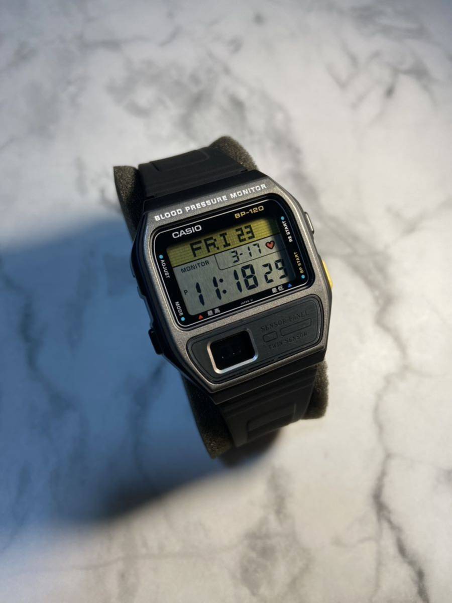 極美品 90's rare CASIO BP-120 BLOOD PRESSURE MONITOR 新品電池 血圧