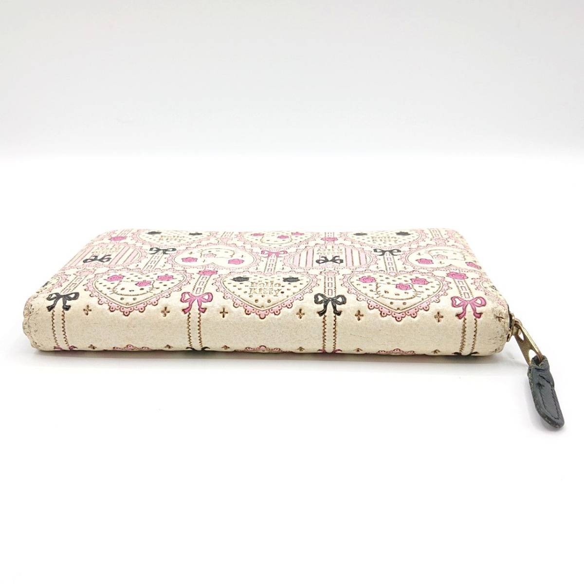 sanrio サンリオ 長財布 ハローキティ 浅草文庫 姫路革 ハート柄