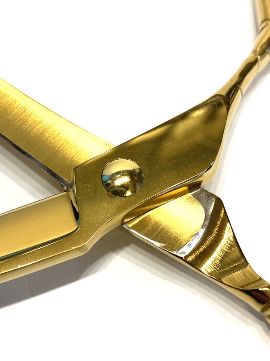 Yahoo!オークション - ゴールド板バネ カットシザー 6インチ 理容 美容