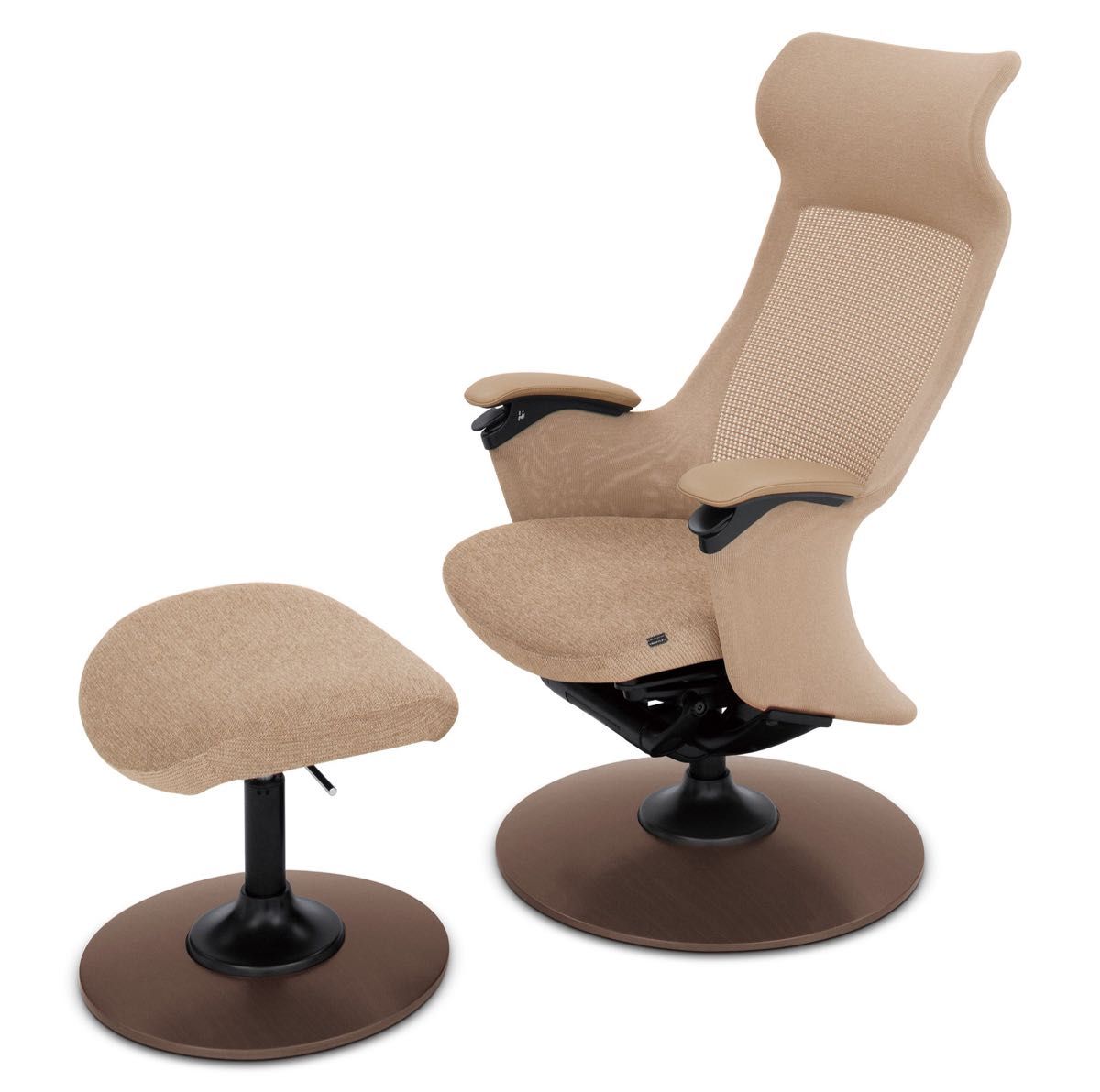 オカムラ ルシェロ オットマン 木脚 クロスシート ベージュ 8CB31Z