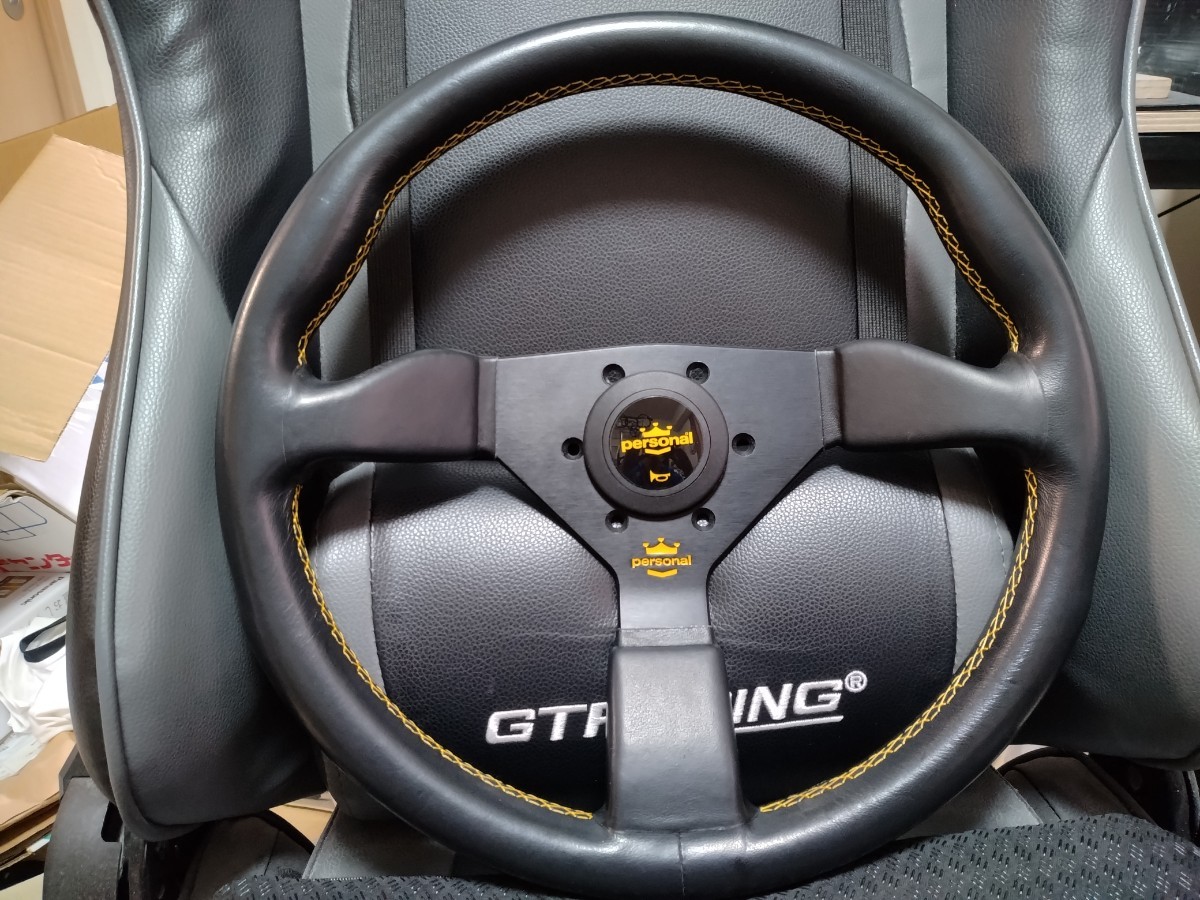 即決 正規品 PERSONAL パーソナル ステアリング φ35 イエローステッチ