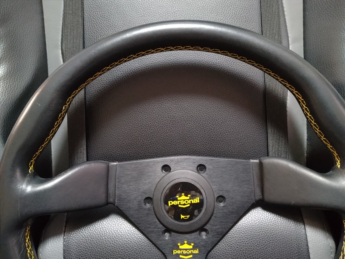 即決 正規品 PERSONAL パーソナル ステアリング φ35 イエローステッチ