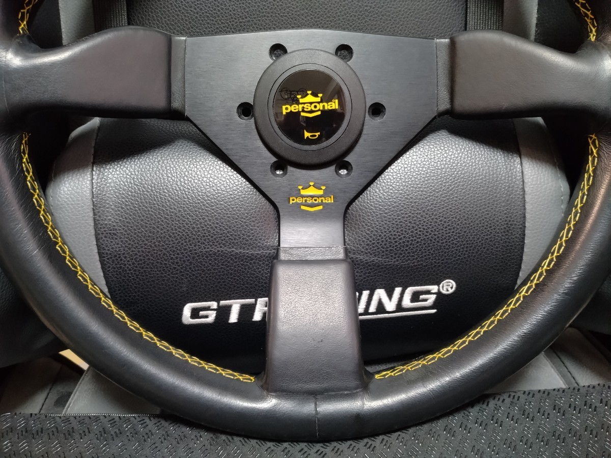 車ステアリング パーソナル グリンタ イエローステッチ バックスキン