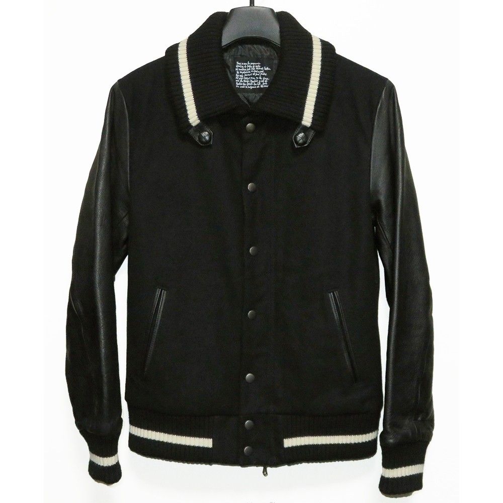 ナノユニバース ドンキースタジャン M 美品 アームレザー 牛革