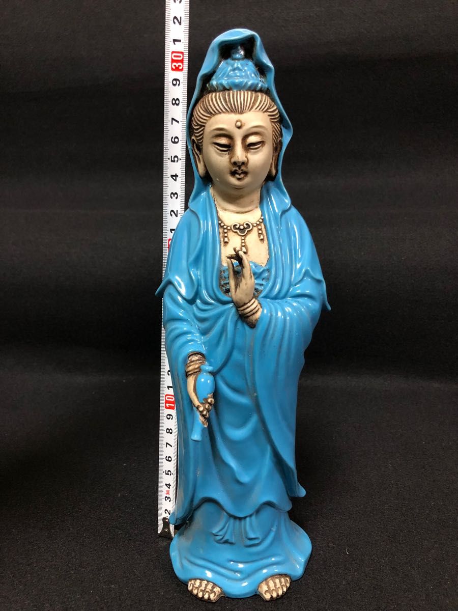 仏教美術 九谷焼 峰光作 特大 聖観音菩薩立像 願掛け 高さ94㎝ BK120