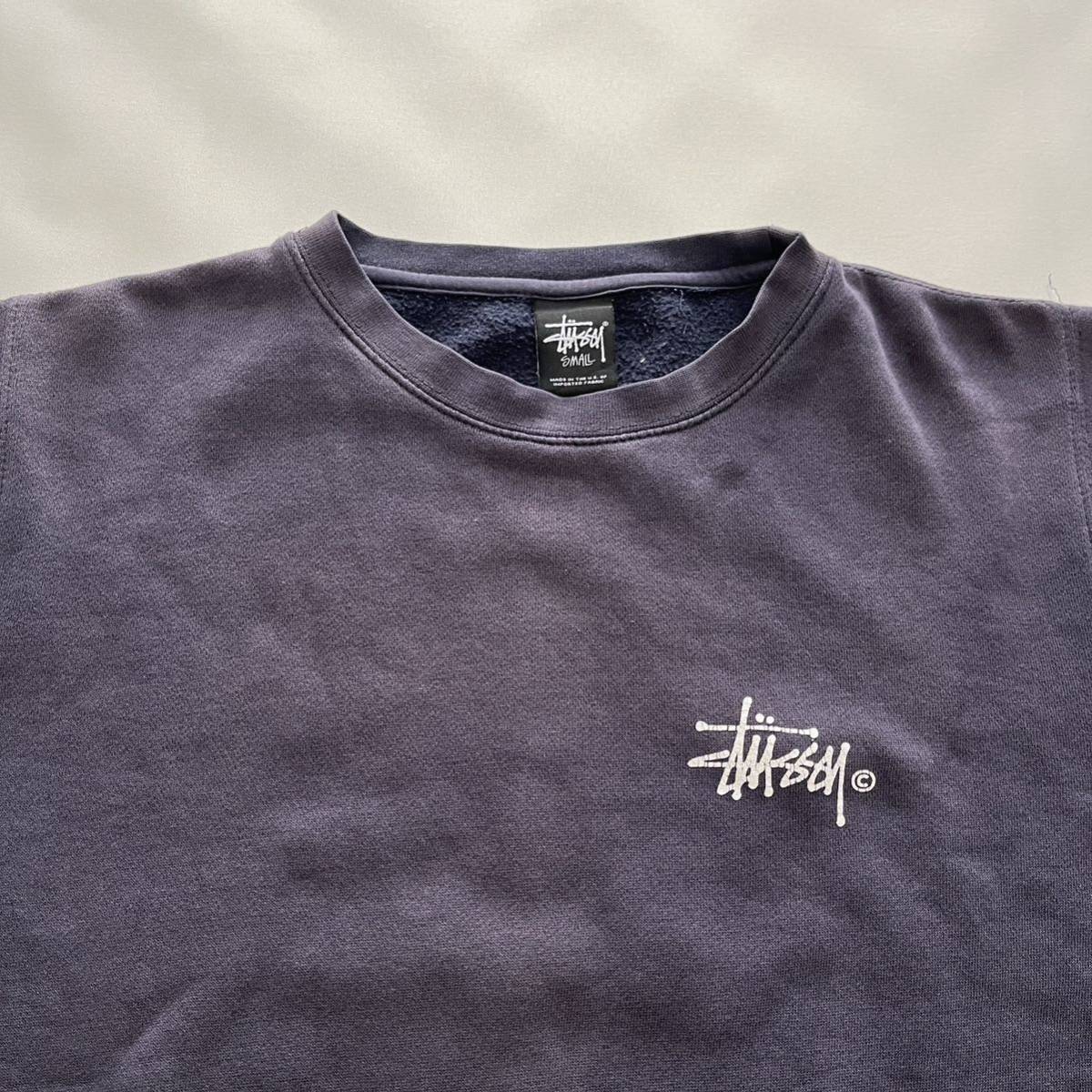 90s USA製 OLD STUSSY ネイビー スウェット トレーナー S 紺