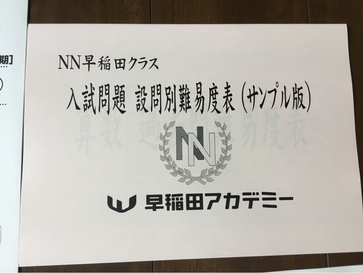 早稲田アカデミー2022NN志望校別【早稲田中学校】コースオープン模試