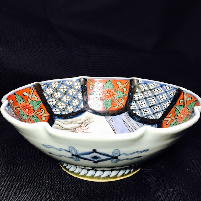 有田焼 佐藤走波 在銘 五代 染錦鳥花文 大鉢 19㎝