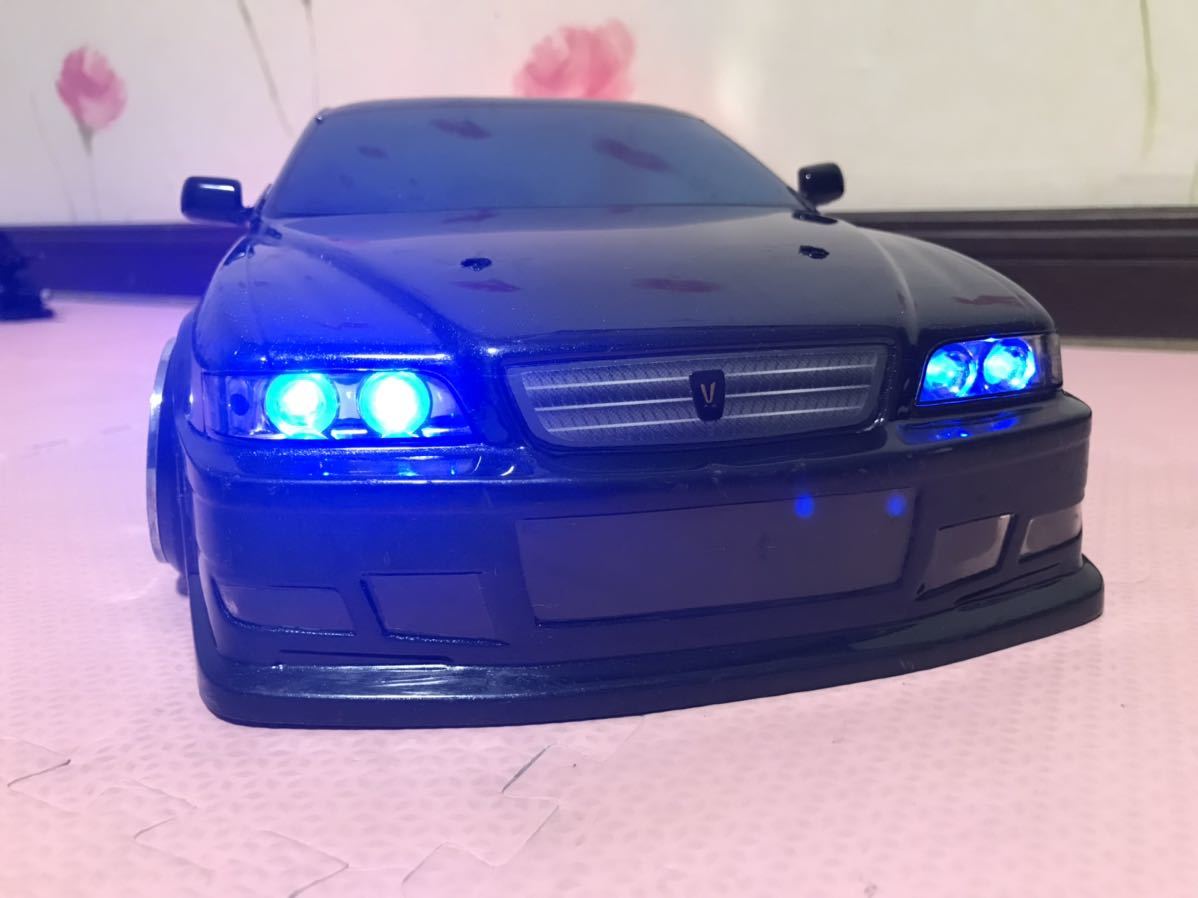 送料無料 1/10 トヨタ チェイサー JZX100 ドリフト LED付き ラジコン