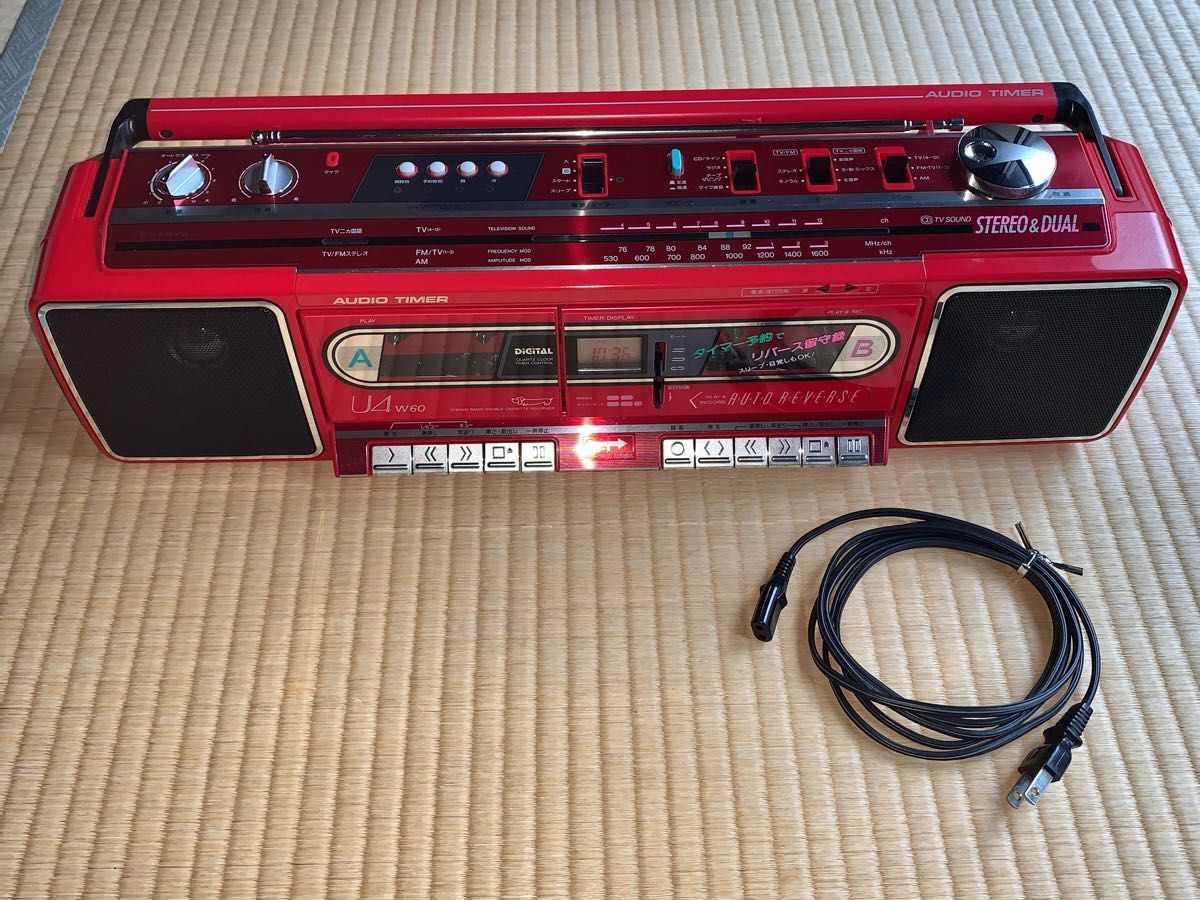 再生可 SANYO ダブルラジカセ オートリバース「U4-W60(R)」｜Yahoo