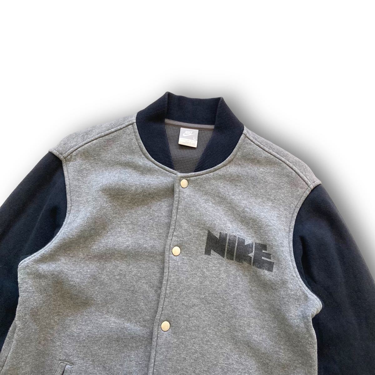 NIKE】ゴツナイキ スウェットスタジャン バイカラー 刺繍ロゴ