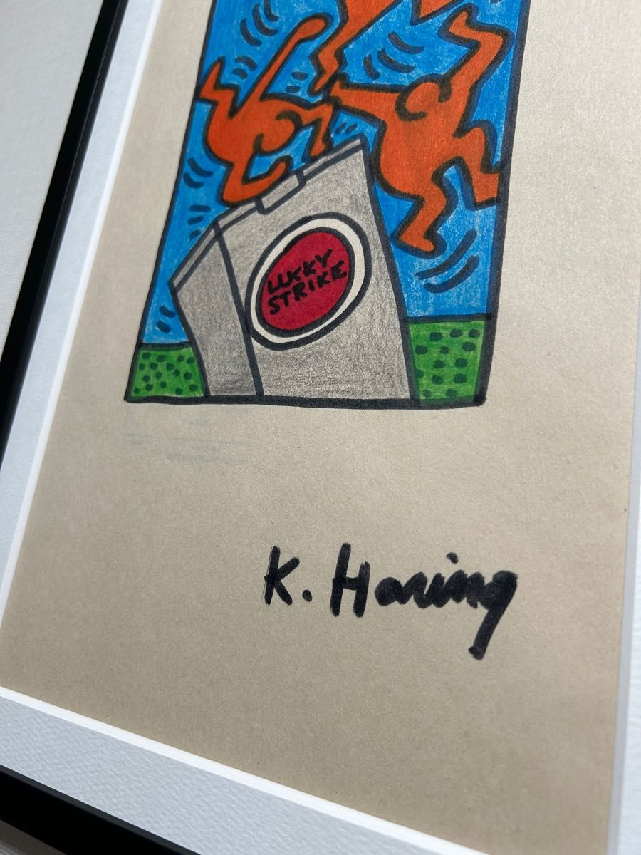 真作貴重】キース・ヘリング直筆手書き財団認証印 鑑定書LUCKY STRIKE