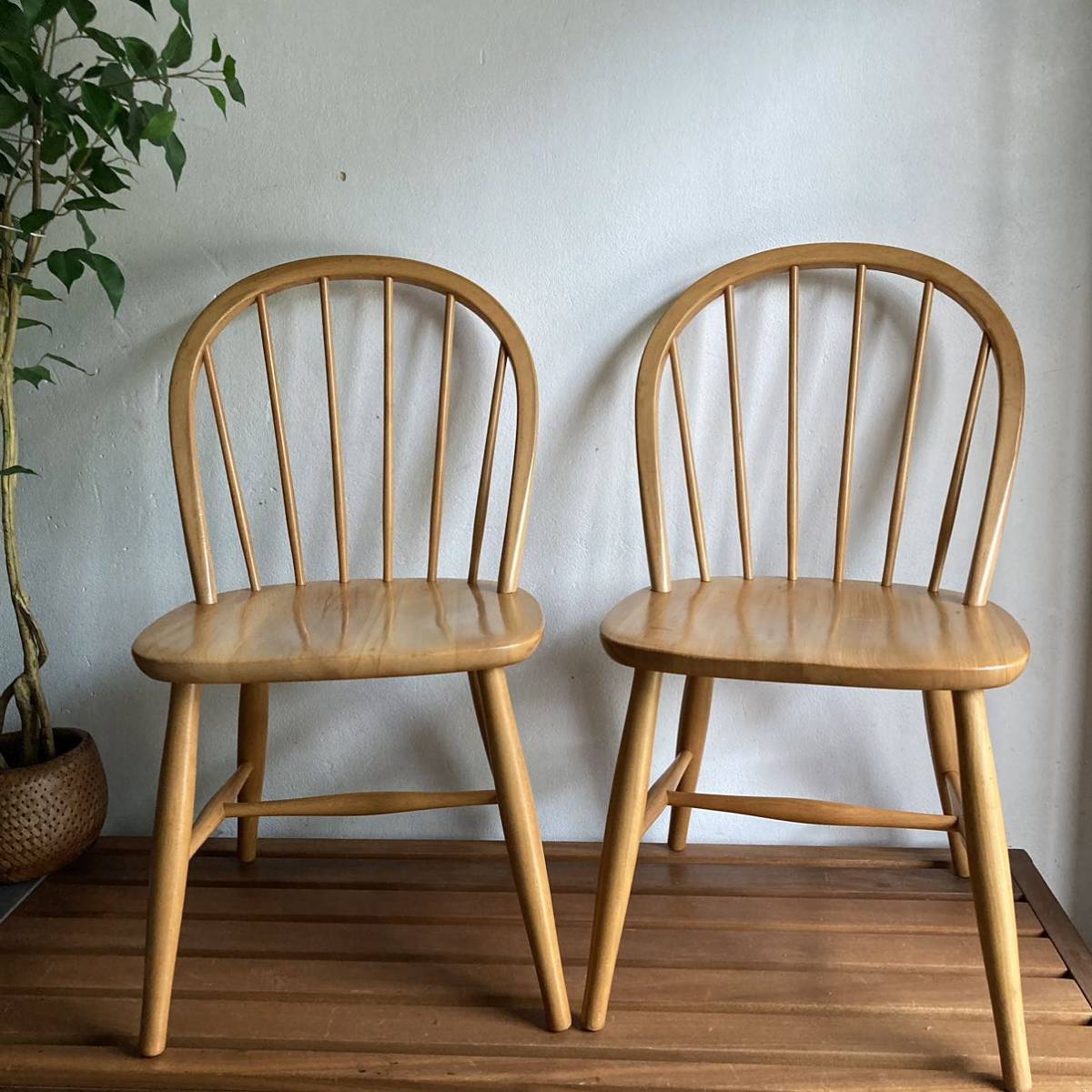 希少 飛騨家具 ウィンザーチェア 回転チェア 昭和レトロ ヴィンテージ