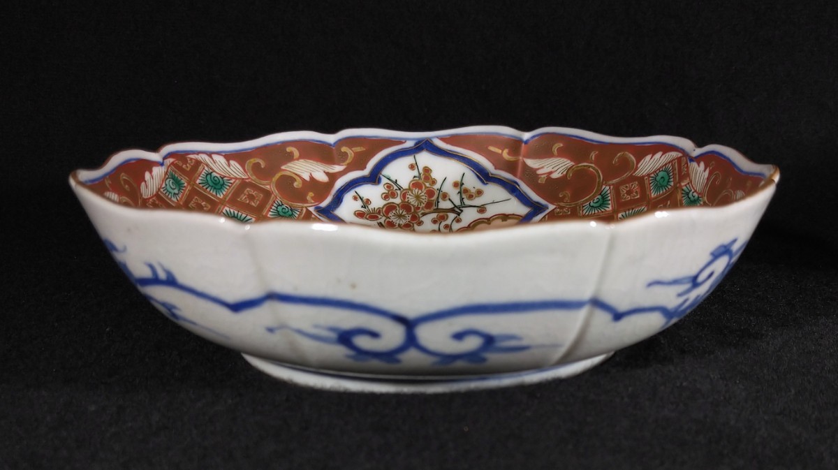 NA3345 小田清山 九谷焼 細字名人 色絵金彩青粒手 NA3345 小田清山