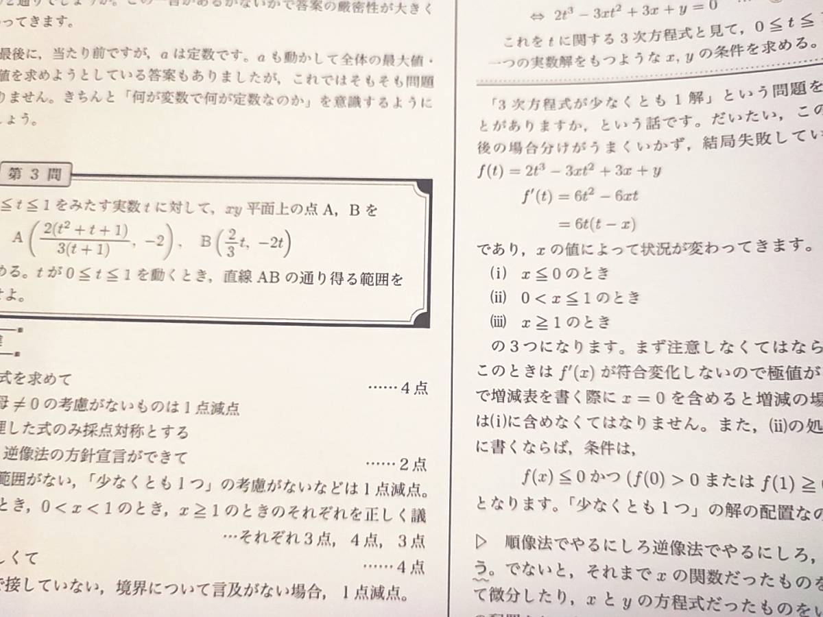 鉄緑会 小林先生 21年度 高3理系数学 入試数学演習 講評集 上位クラス