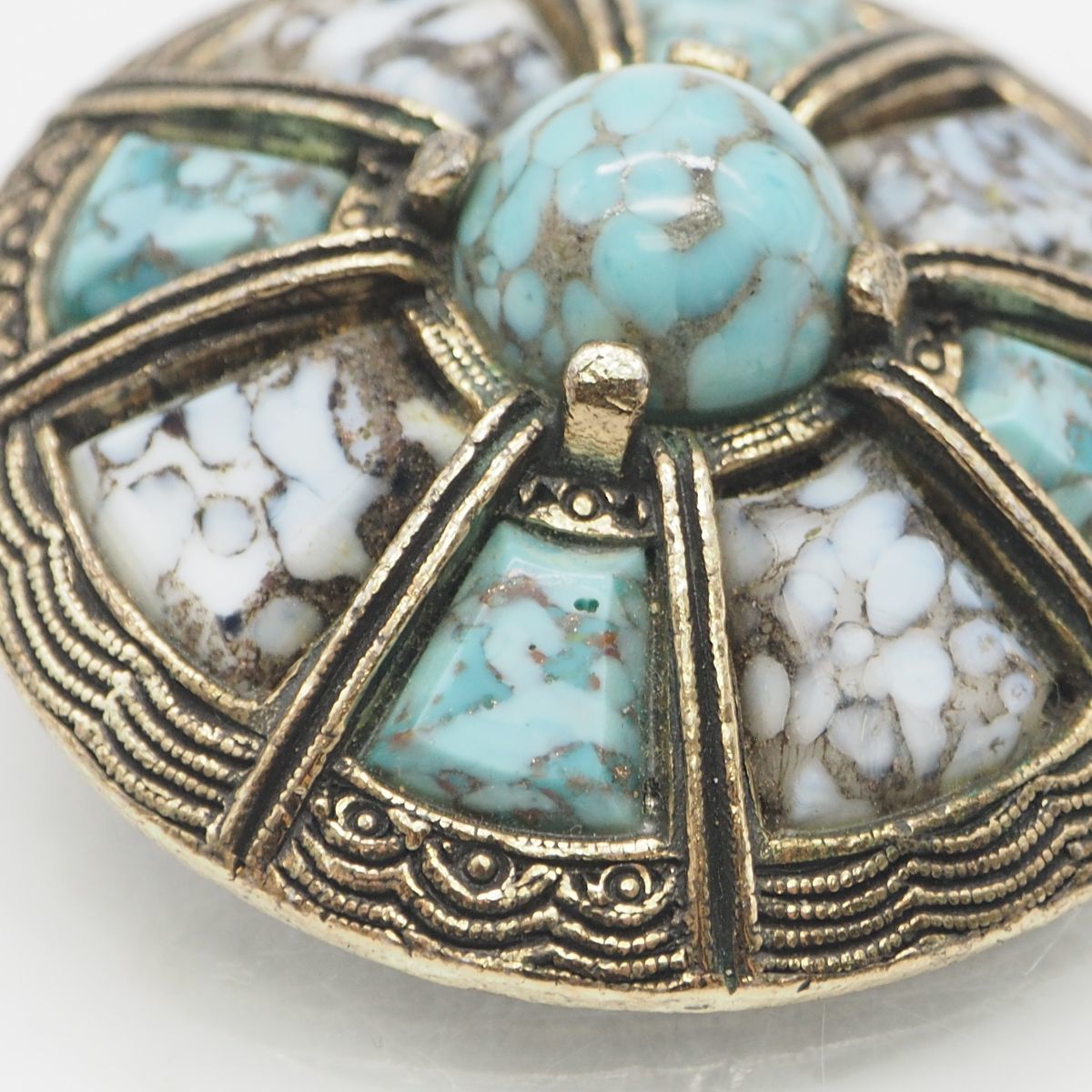 C862 イギリス ヴィンテージ MIRACLE ミラクル ブローチ カボション