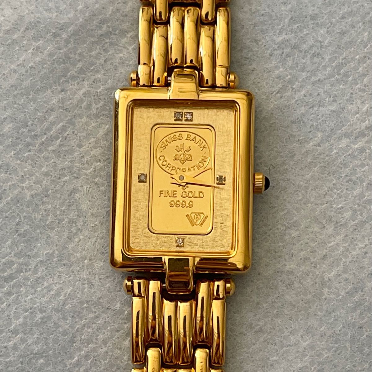 稼働 超美品 ELGIN レディースウォッチ ファインゴールド インゴット