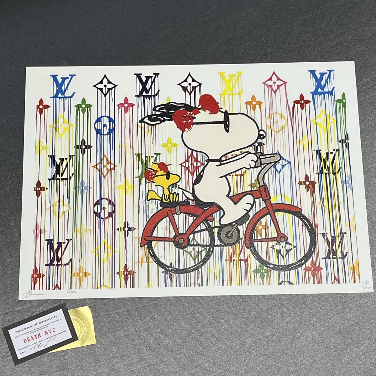 新品未使用 スヌーピー ルイヴィトン DEATH NYC アートポスター 希少