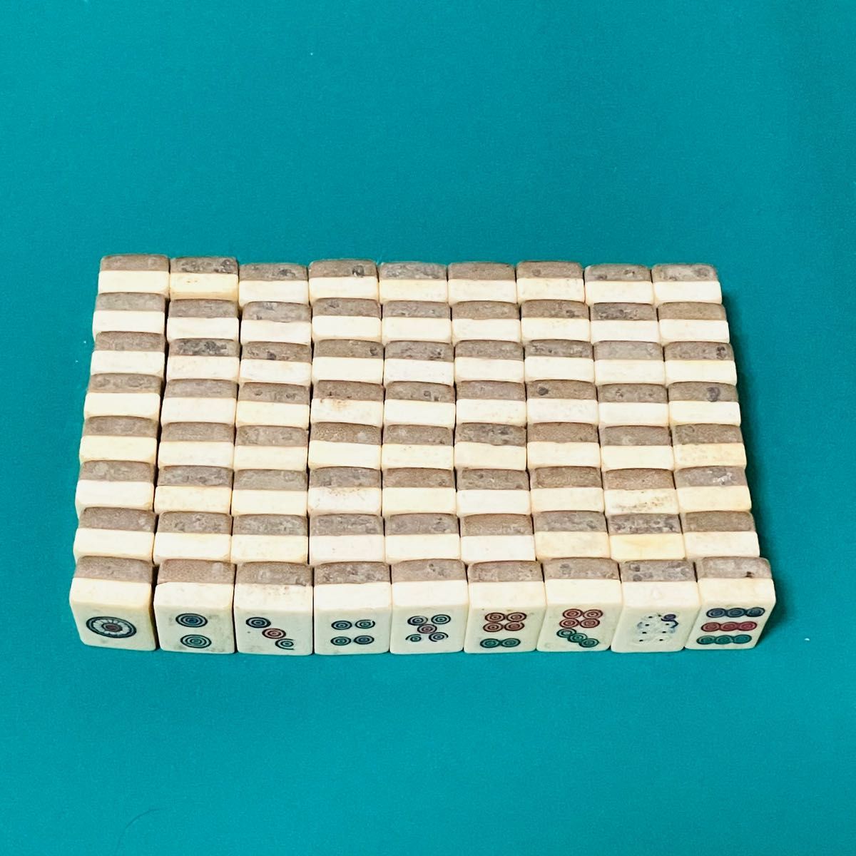 58 麻雀牌セット 骨牌 背竹 昭和 マージャンパイ 海外製 中国 激レア