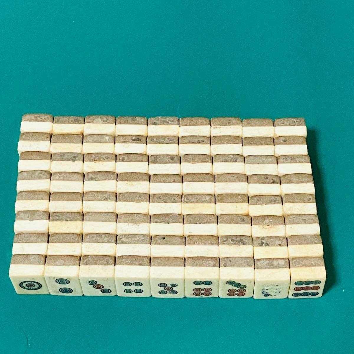 58 麻雀牌セット 骨牌 背竹 昭和 マージャンパイ 海外製 中国 激レア