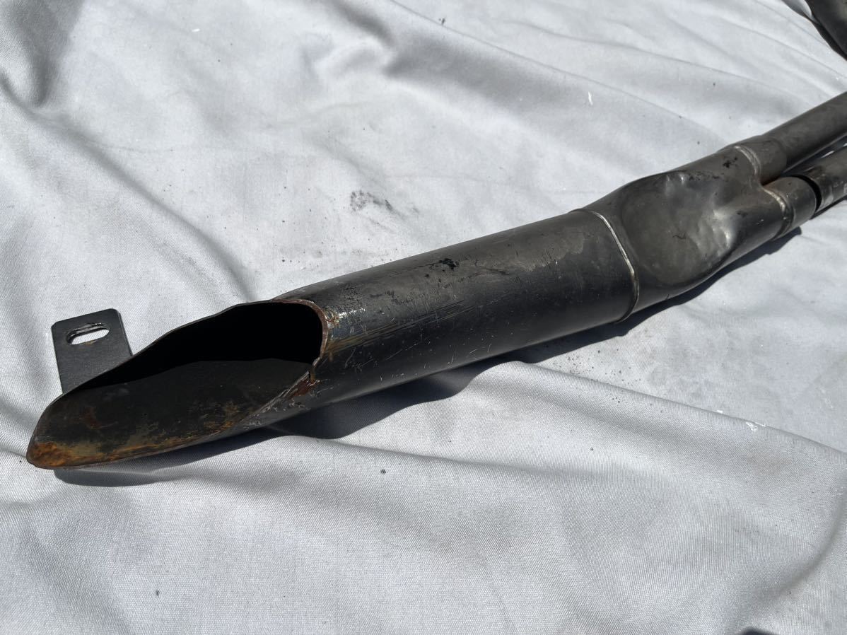 送料無料]当時物 GSX250E ハス切り マフラー クロス管 つぶし 結構吸い