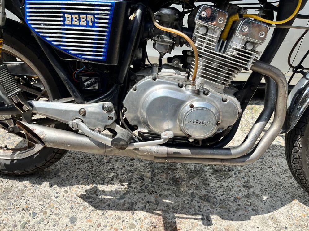 送料無料]当時物 GSX250E ハス切り マフラー クロス管 つぶし 結構吸い