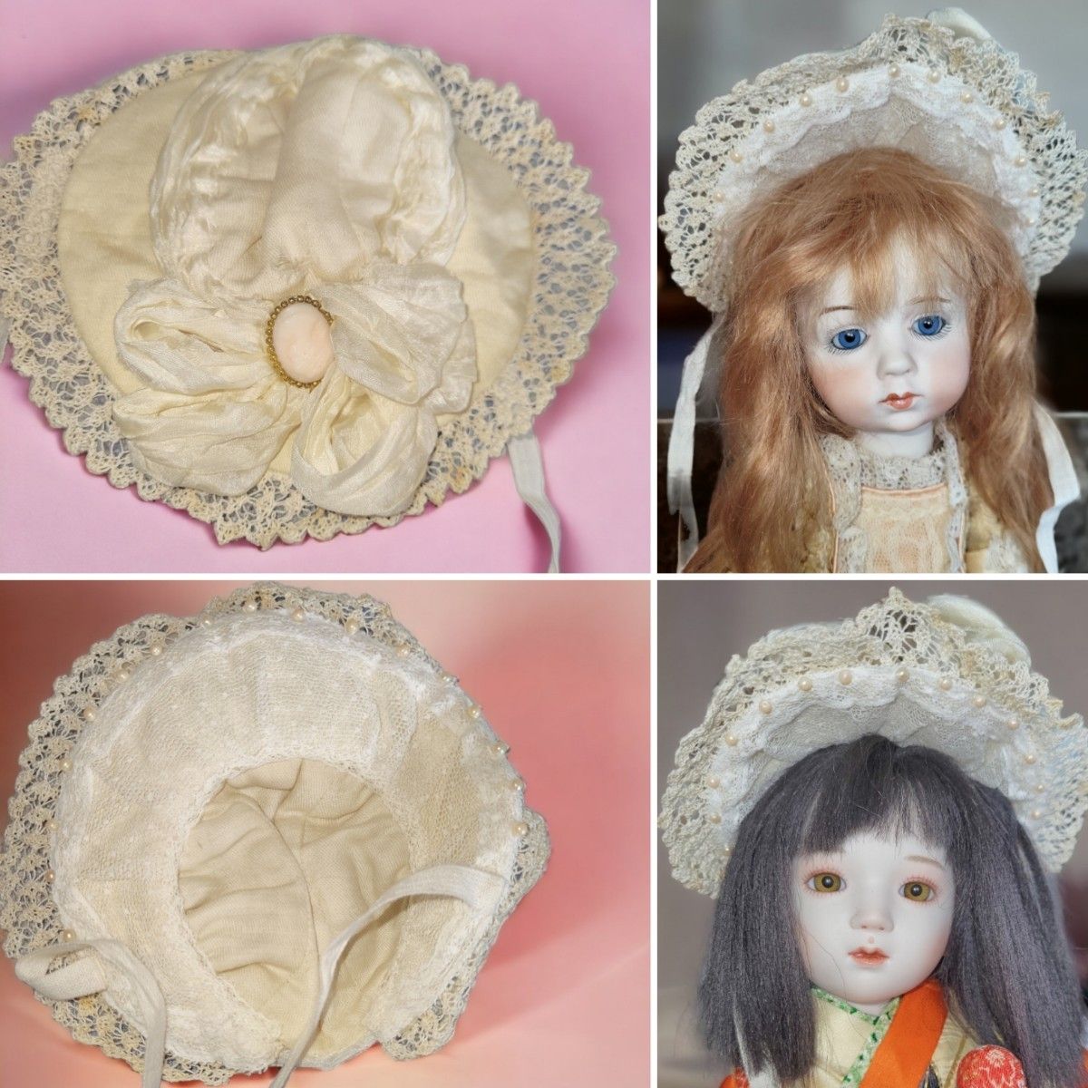 ボンネット 頭周25cm用 ビスクドール30～35cm用｜Yahoo!フリマ（旧