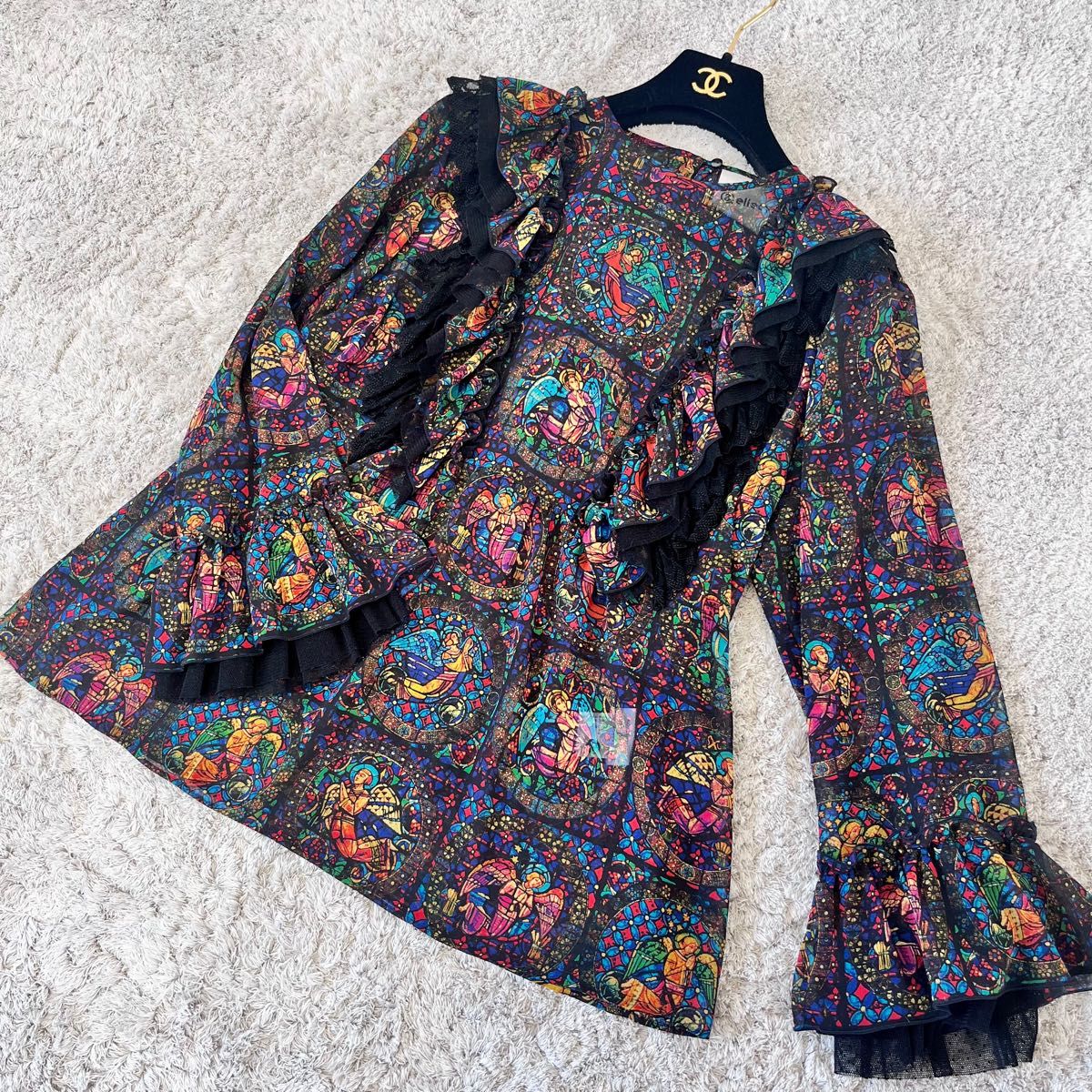 &ellecy アンドエルシー ロイスクレヨン フリルブラウス ステンド