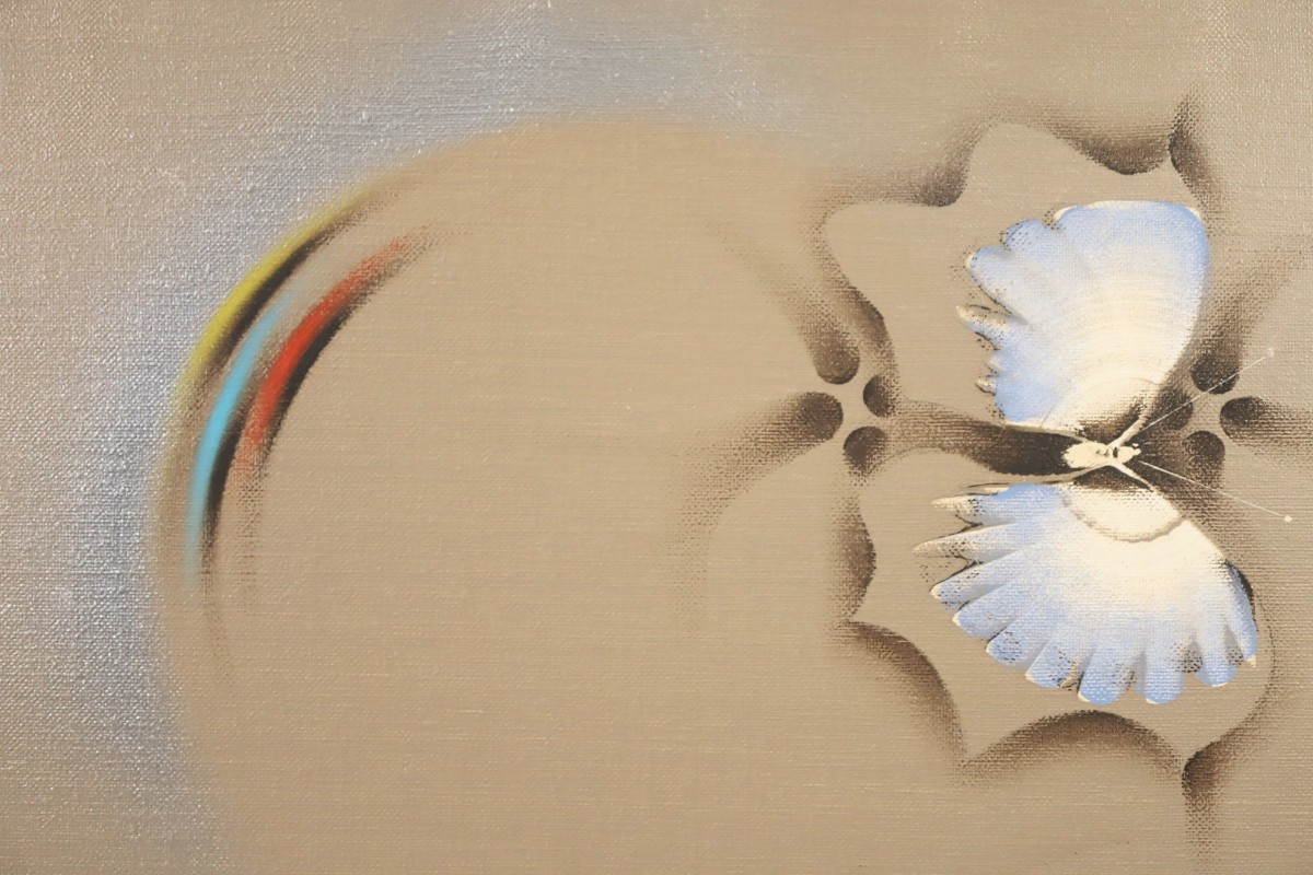 Yahoo!オークション - 真作 小練武志 油彩「虹に舞う蝶」画寸 F10 福井