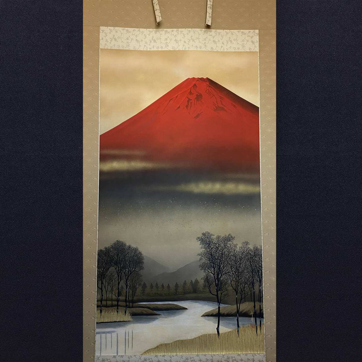 Yahoo!オークション - 【真作】【芸】小野守鳳（赤富士）日本画 大幅