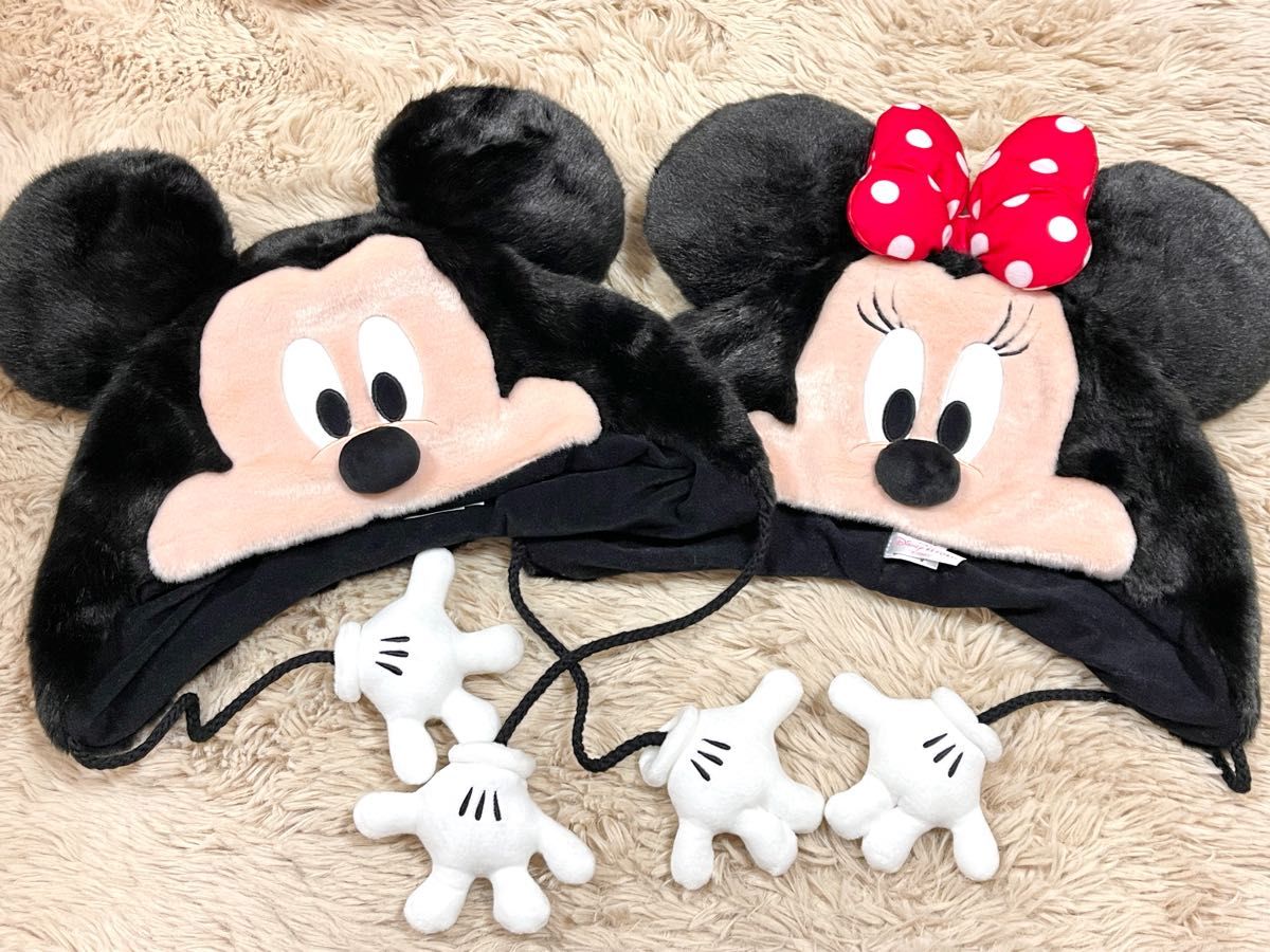 ミニーマウス ファンキャップ 手袋付き ミニーマウス 手袋つきマフラー