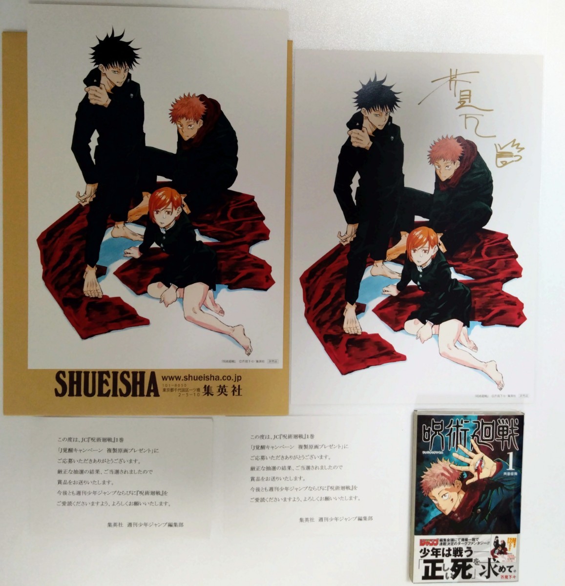 Yahoo!オークション - 呪術廻戦 1巻キャンペーン 複製原画 非売品 500