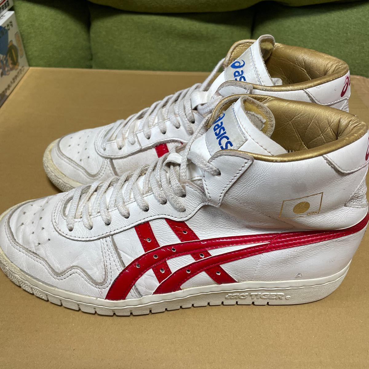 asics JAPAN L TBF707 アシックス ジャパン L レザー レッド 天然革 白