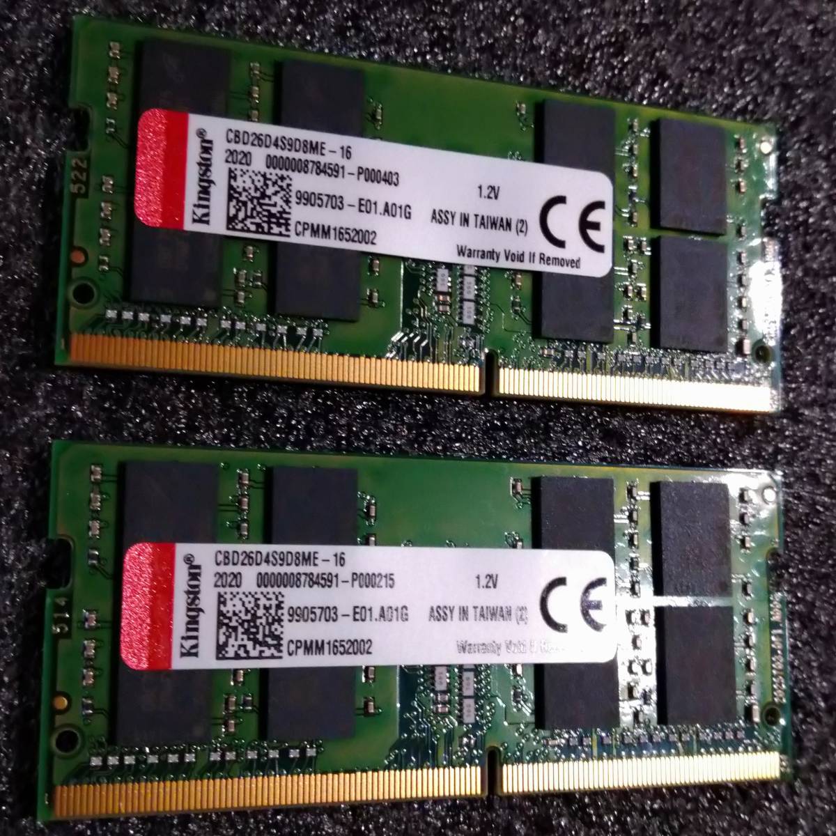 DDR4 SODIMM 32GB(16GB2枚組) Kingston CBD26D4S9D8ME-16 [DDR4-2666