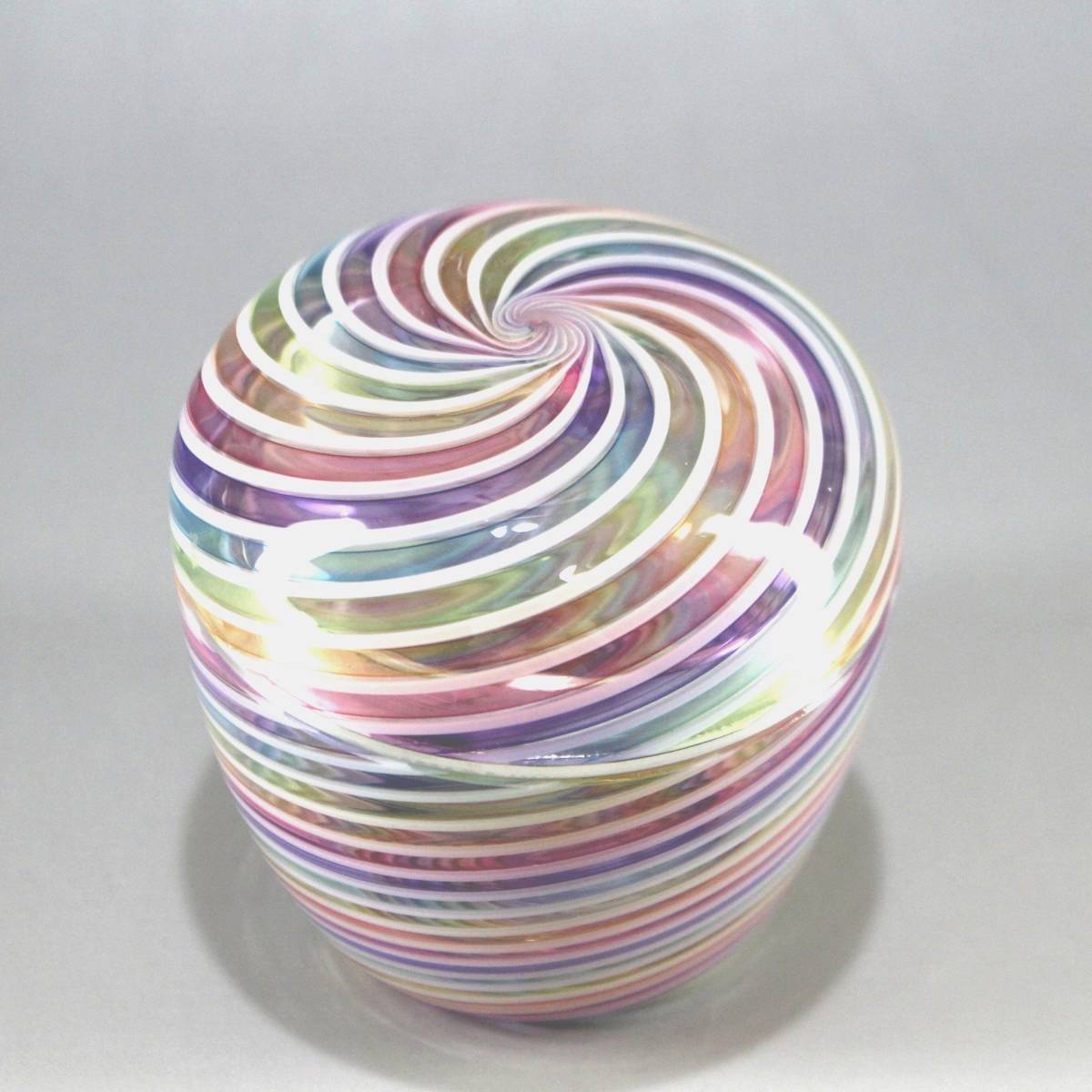 虹 ガラス 茶器 共箱 茶道具 硝子 棗 薄器 レインボー Rainbow 丹波