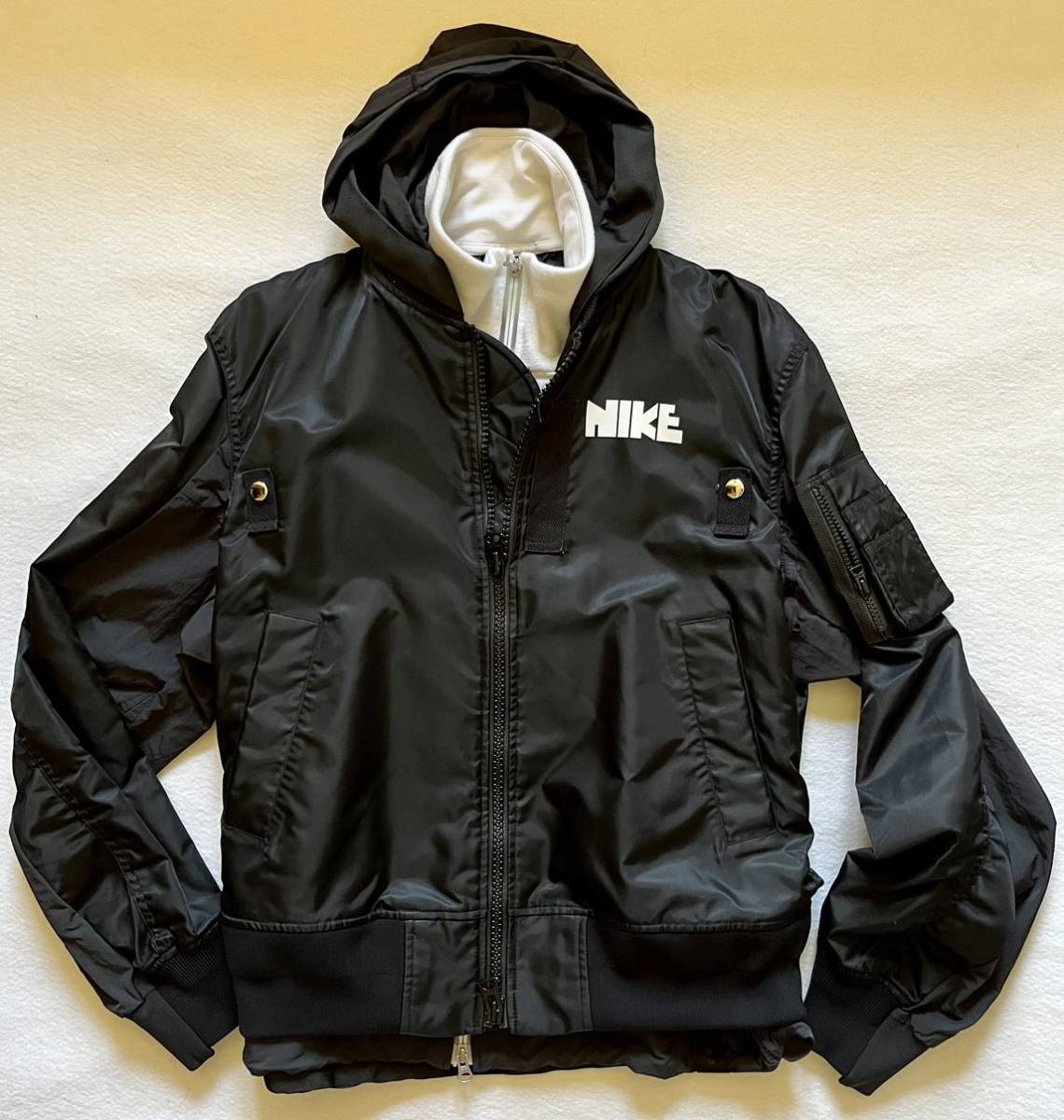 NIKE × sacai ナイキ サカイ レイヤード ボンバージャケット メンズS