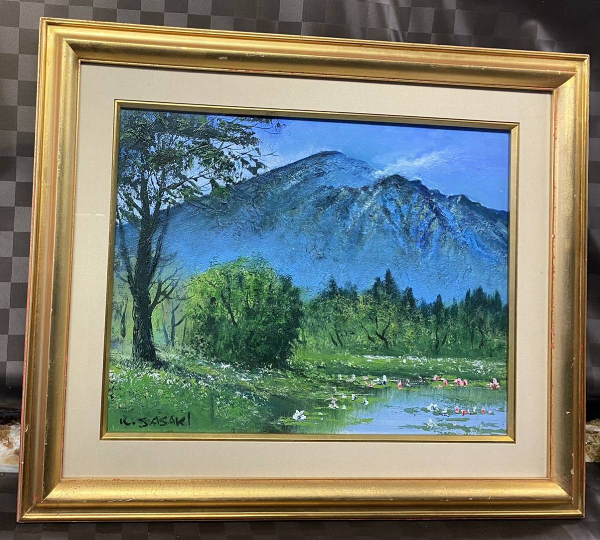 Yahoo!オークション - 真作 油彩画 油絵 風景画 u.sasaki F6号 額縁 額
