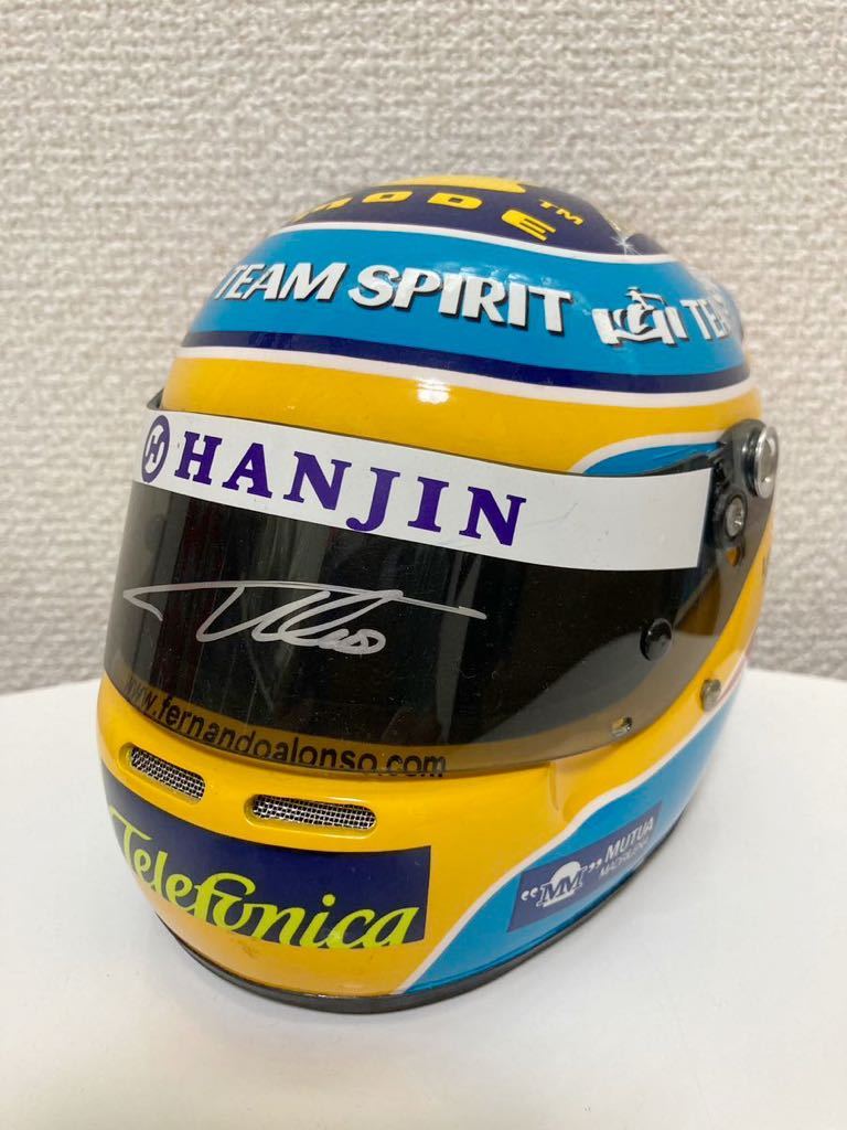直筆サイン フェルナンド・アロンソ 1/2 レプリカヘルメット ルノー F1