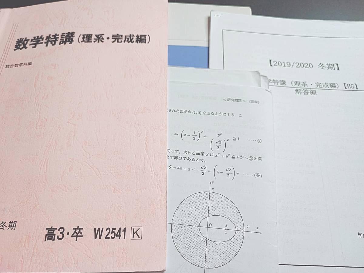 駿台 19年度冬期 数学特講（理系・完成編） 三森司先生 テキスト